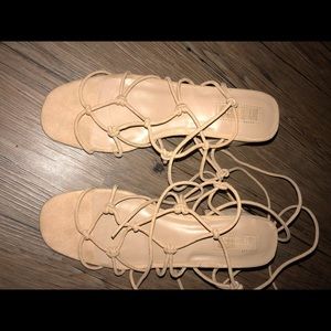 Forever 21 tan lace up heels